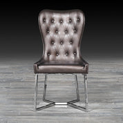 rossi brown ss modern dining chair