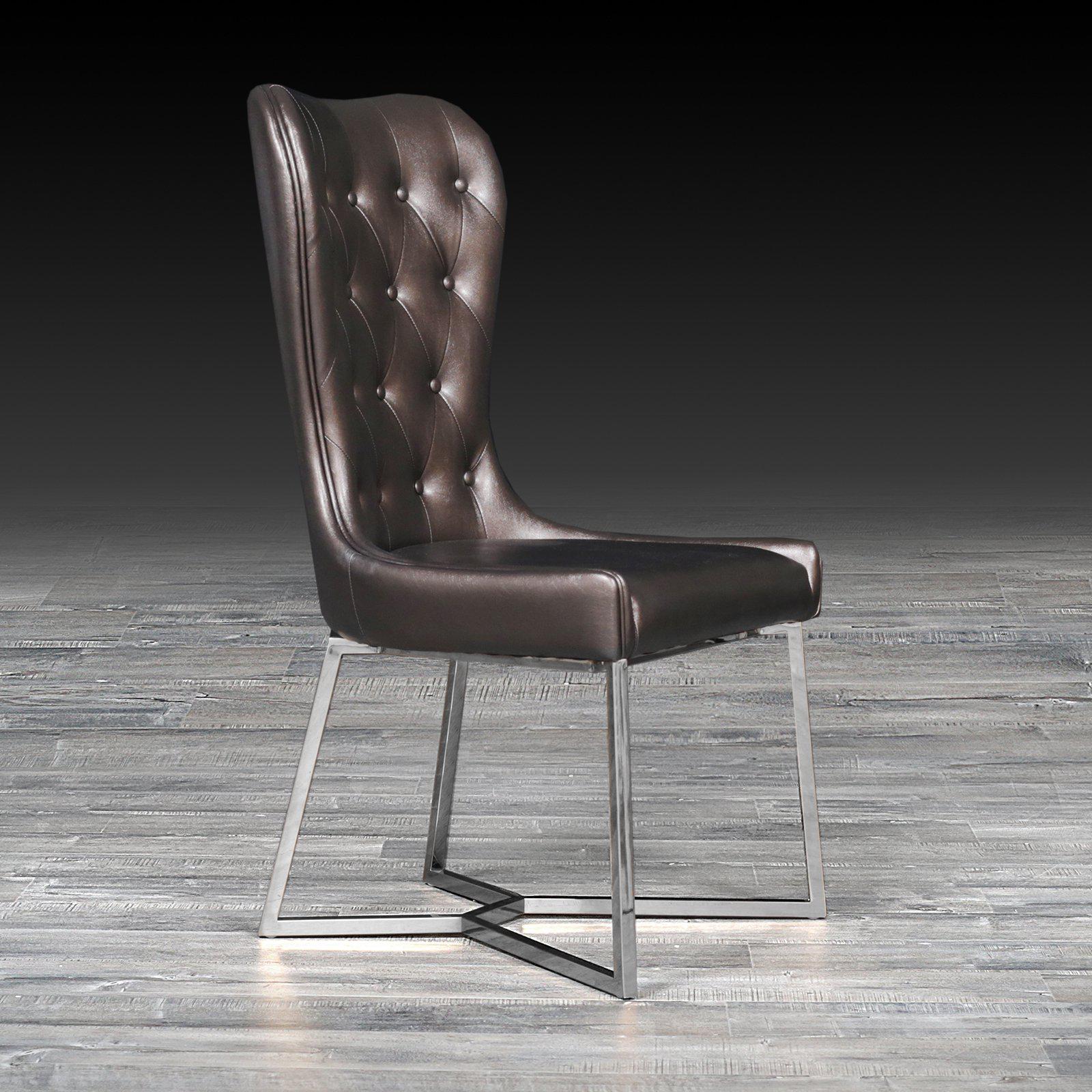 rossi brown ss stylish dining chair