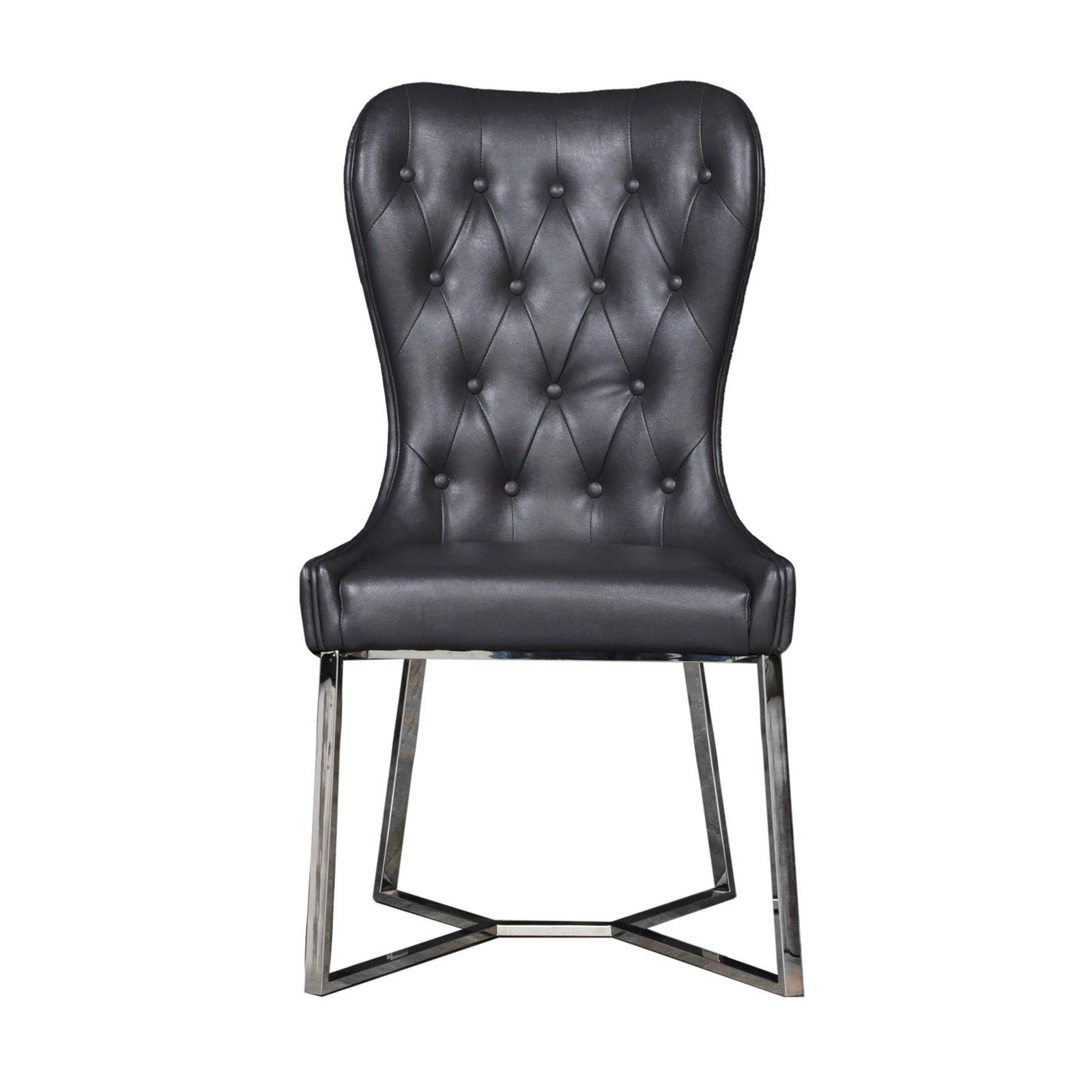 rossi gray ss dining chair