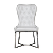 rossi white ss dining chair