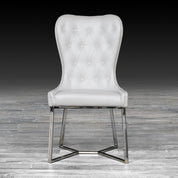 rossi white ss modern dining chair