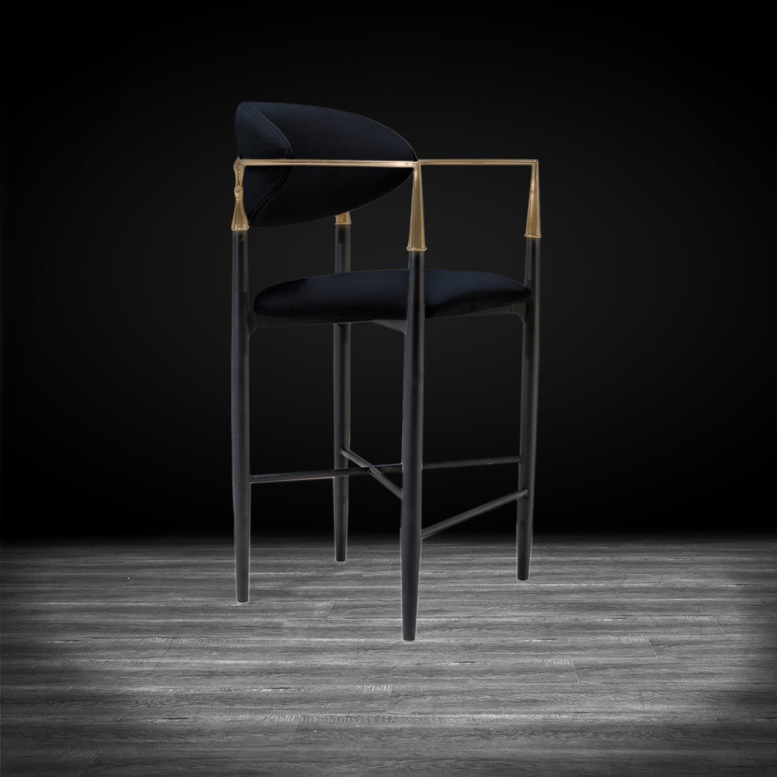 roubi brushed chg black modern 1 counter stool