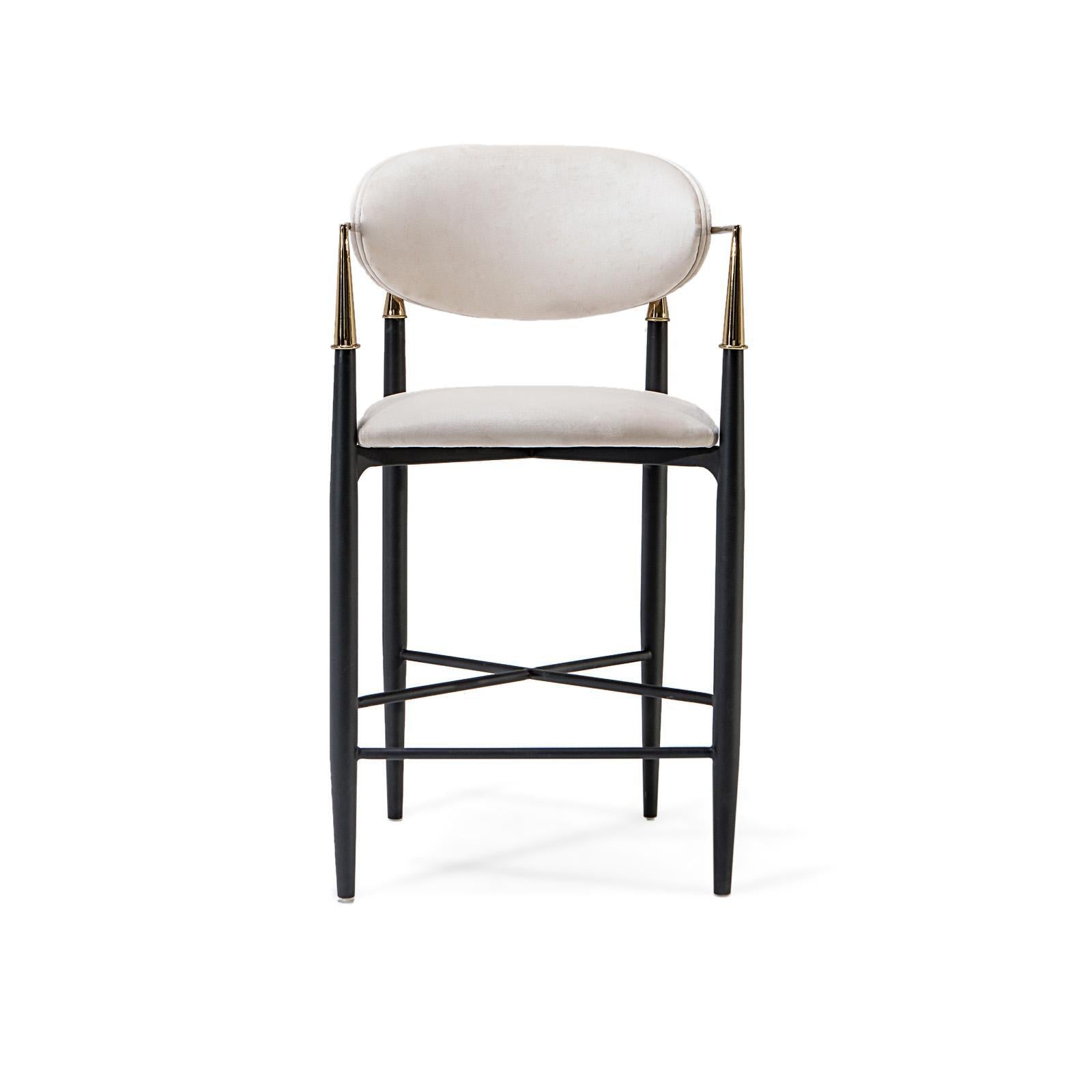 Roubi Champagne Gold Beige Counter Stool