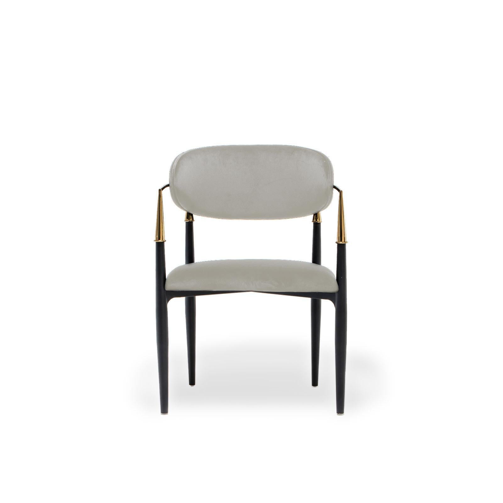 Roubi Champagne Gold Beige Dining Chair