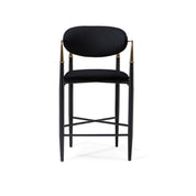 Roubi Champagne Gold Black Counter Stool