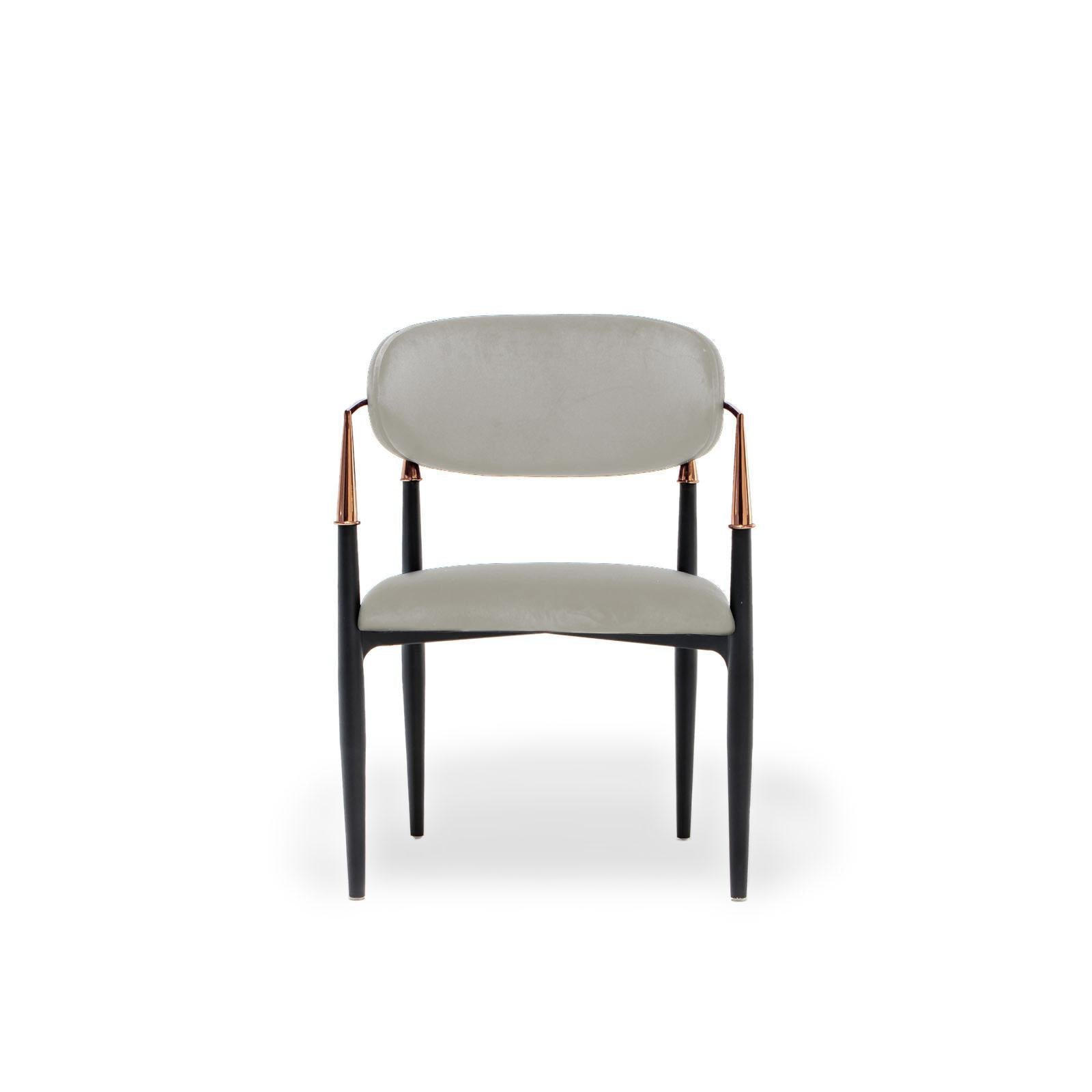 Roubi Rose Gold Beige Dining Chair