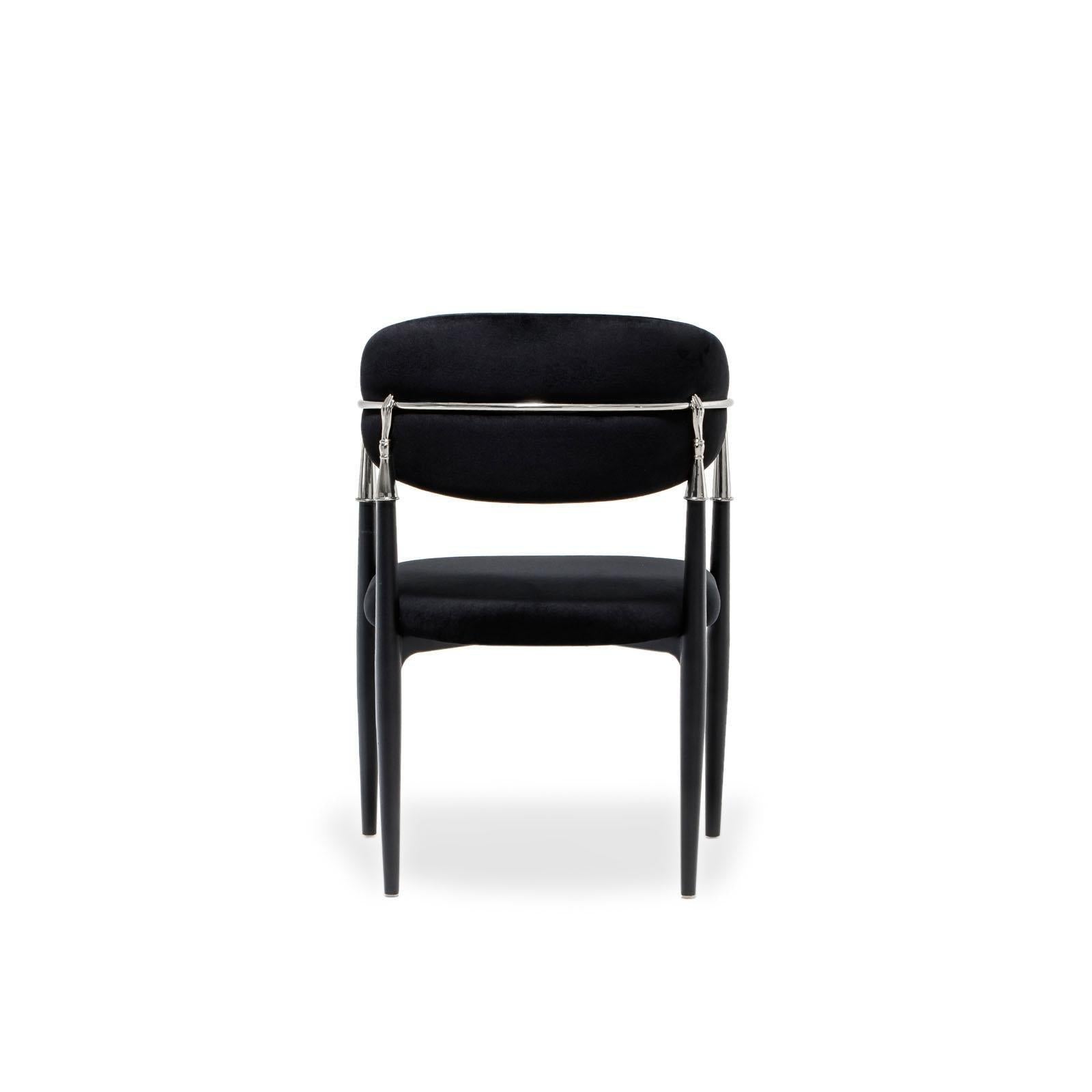 roubi ss black modern 8 dining chair