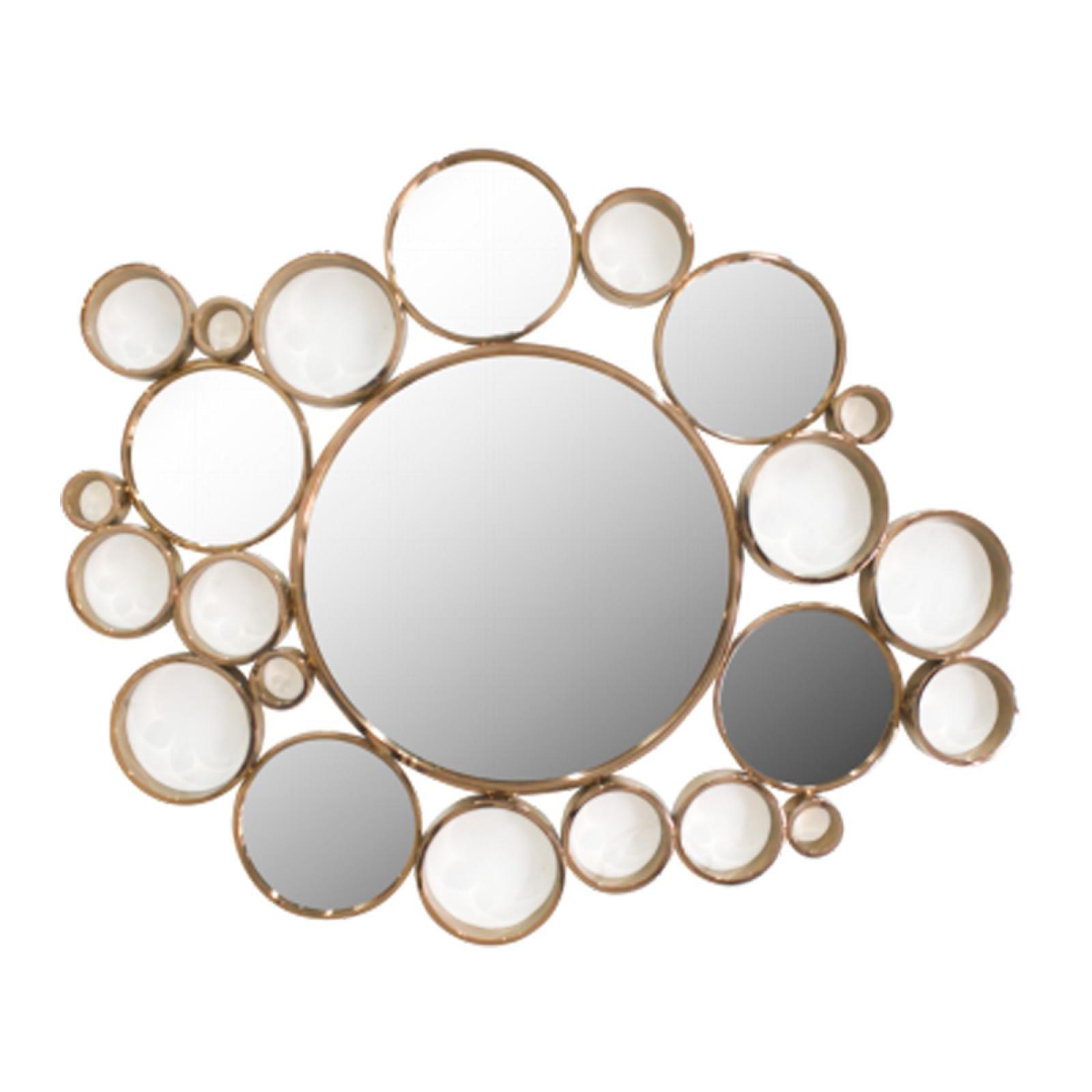 round mirror rose gold wall art