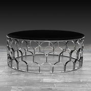 sequenza round silver modern coffee table