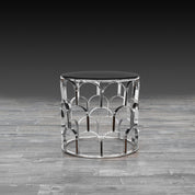 sequenza round silver modern end table