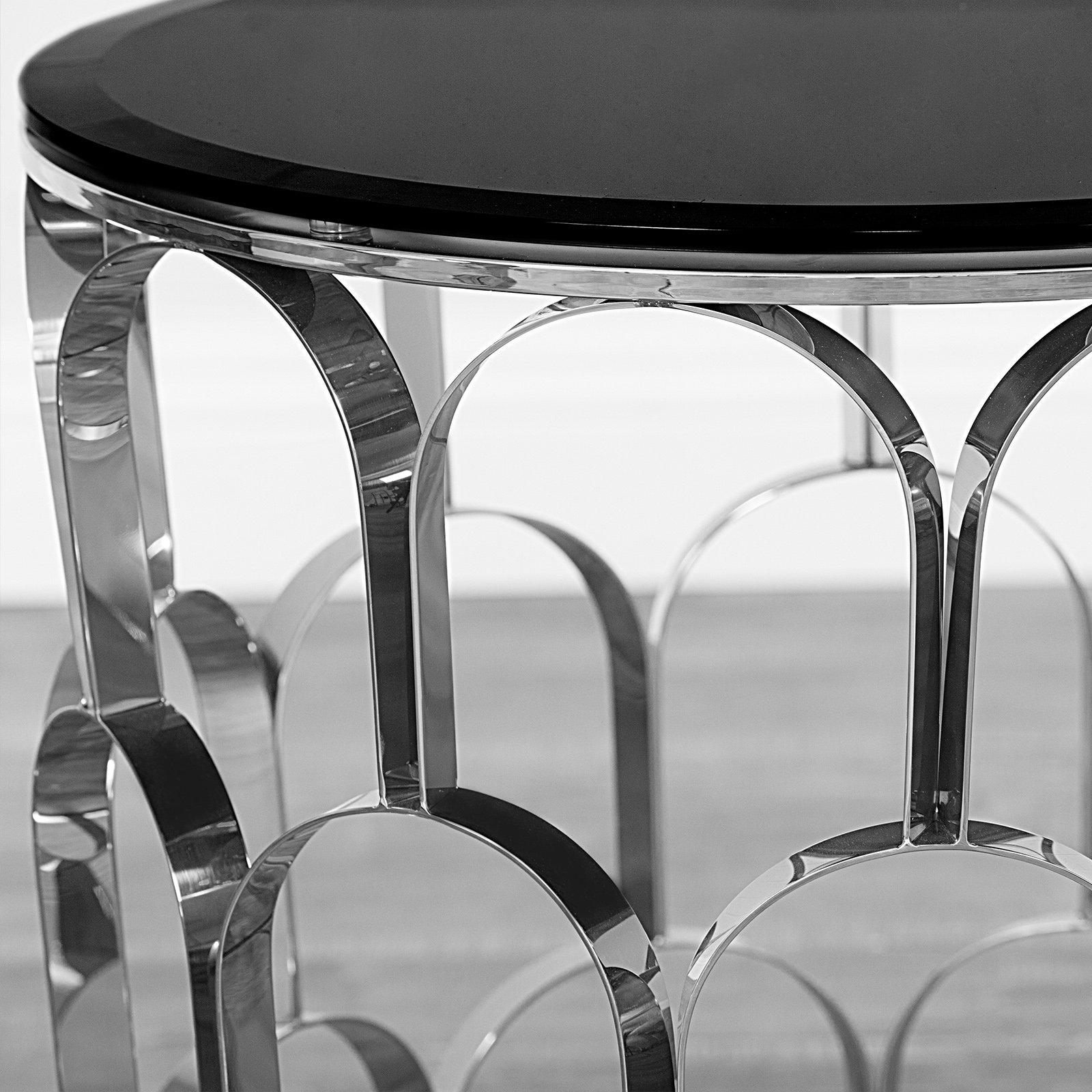 sequenza round silver stylish end table