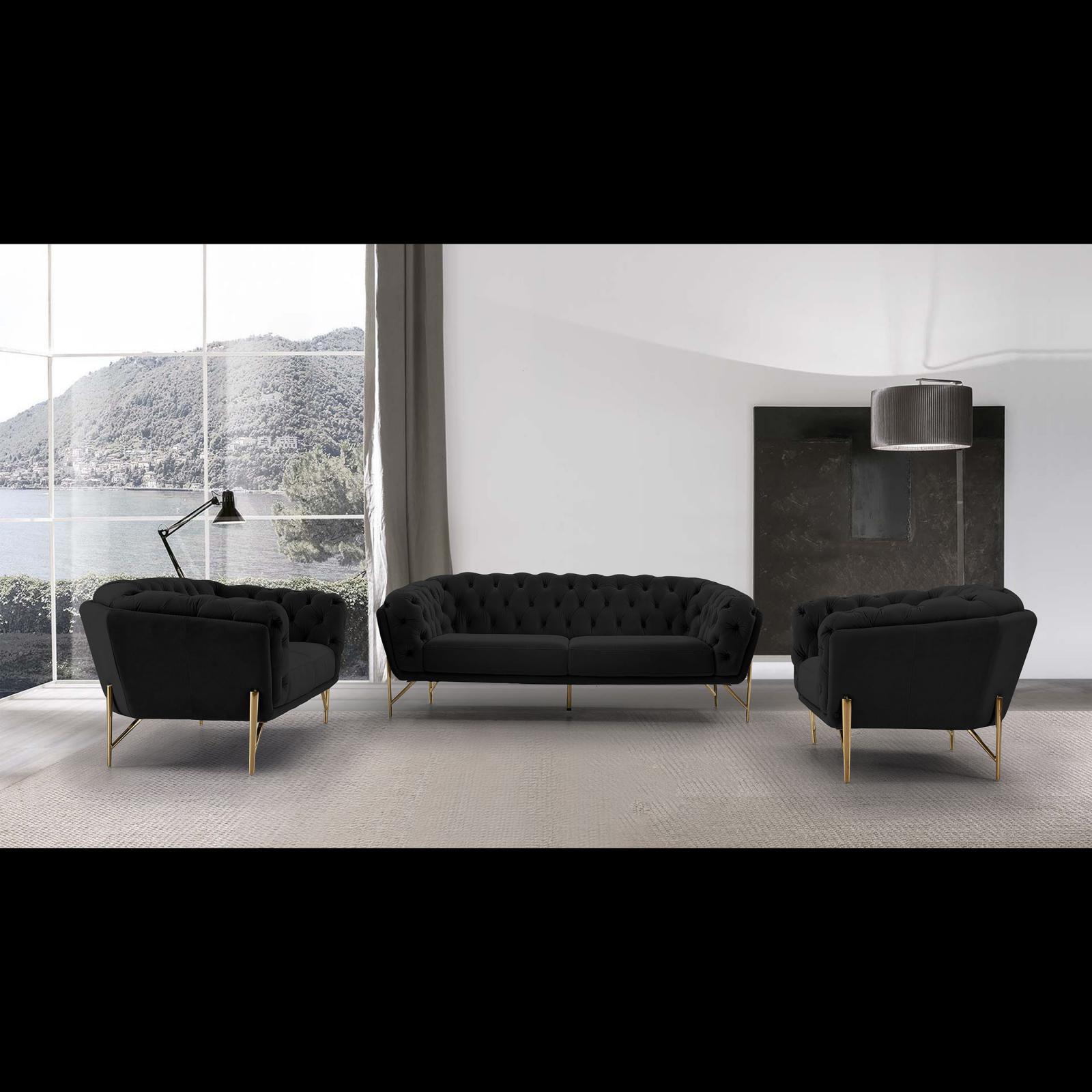 sofia black lifestyle luxury 1 sofa set