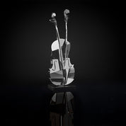 solo cello 2 silver modern sculpture