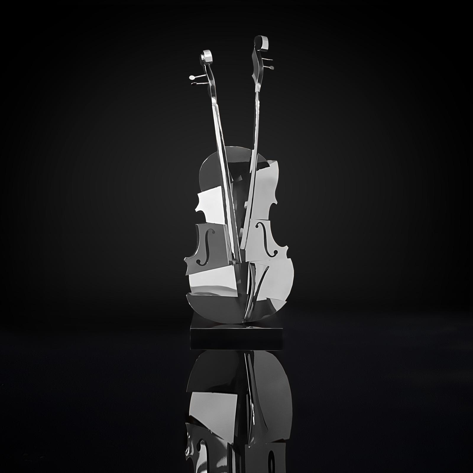 solo cello 2 silver stylish sculpture