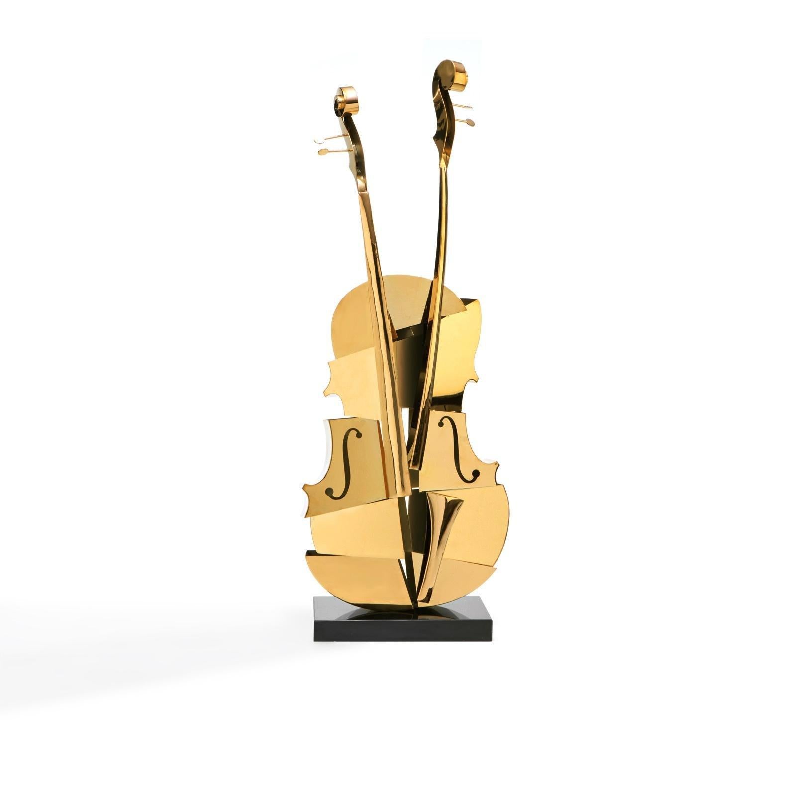 Solo Cello-2 Titanium gold Sculpture