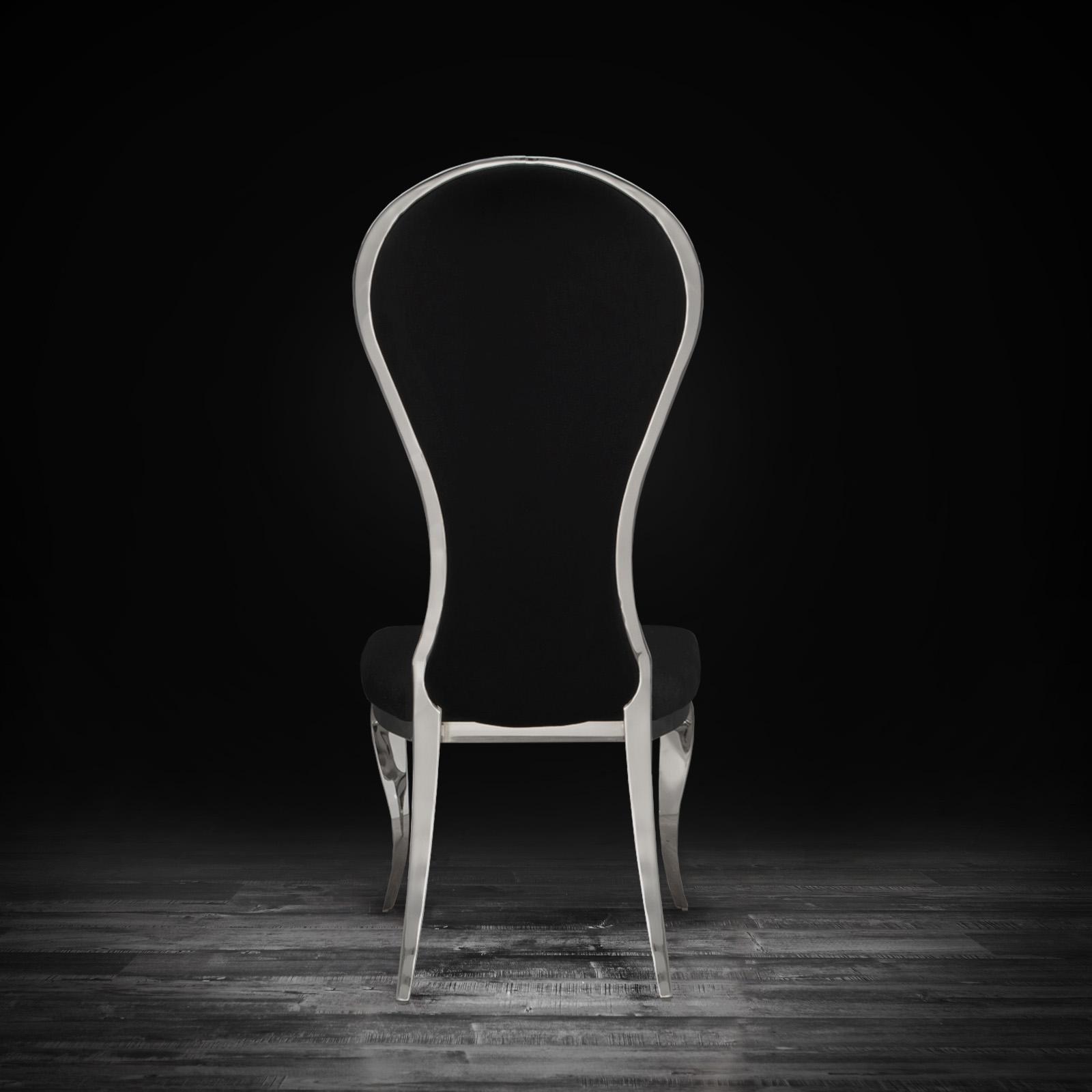 sophia silver black luxury dining chair