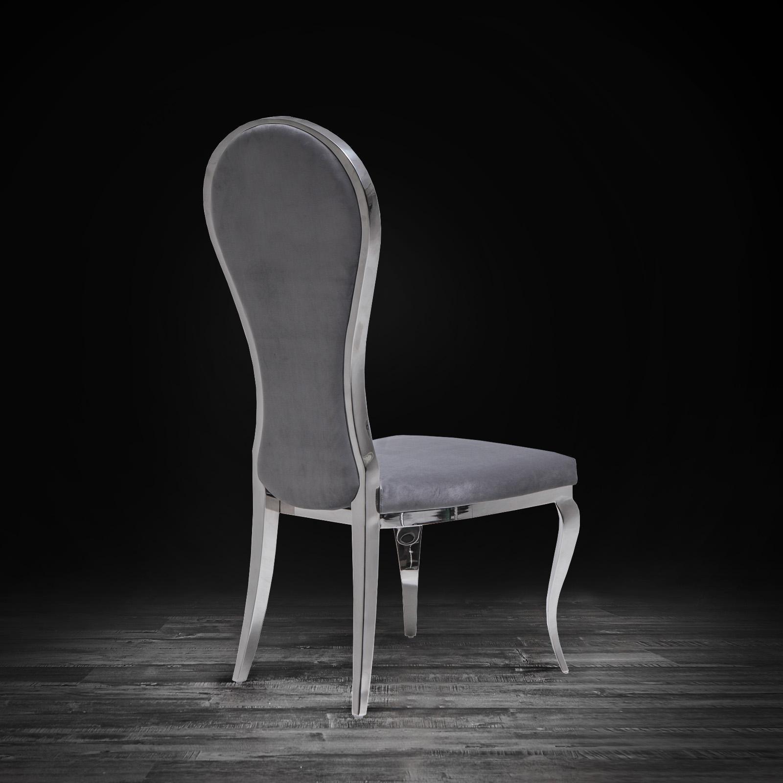 sophia silver gray luxury dining chair