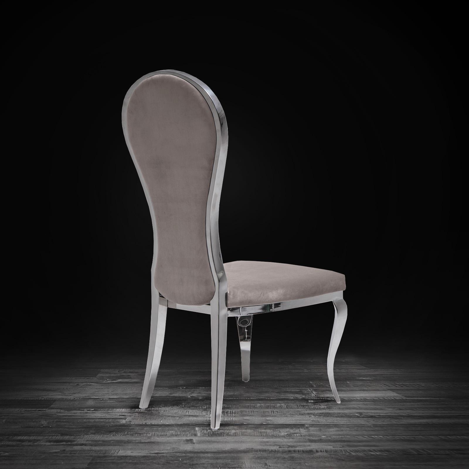 sophia silver taupe luxury dining chair