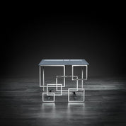 spectra silver modern end table