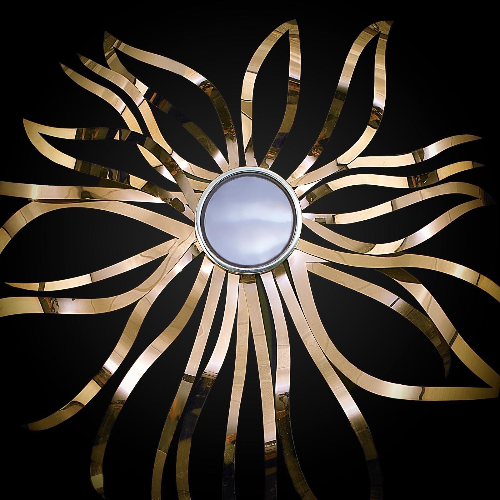 sun mirror titanium gold modern wall art