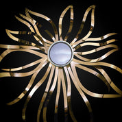 sun mirror titanium gold modern wall art