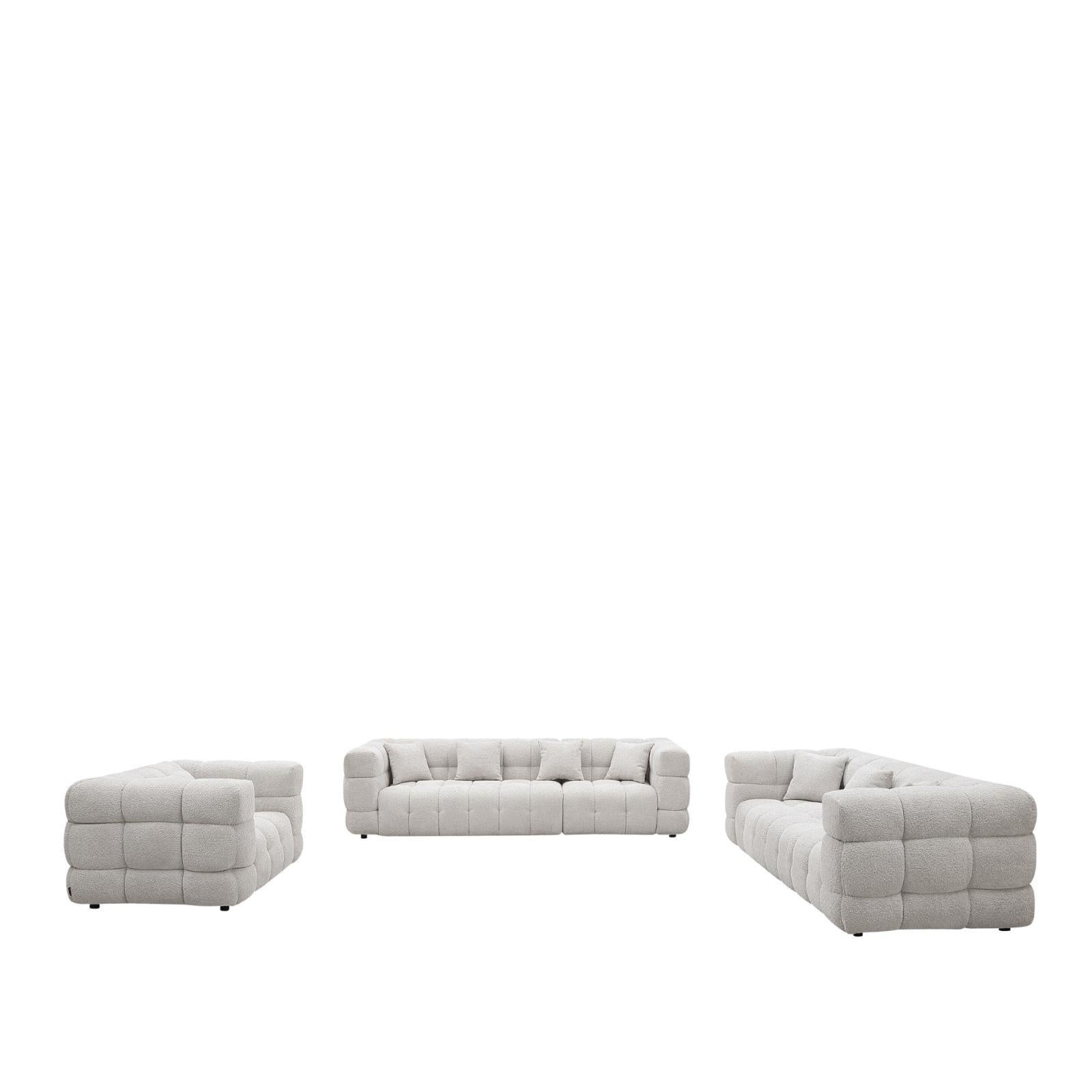 theo light gray modern 9 sofa set