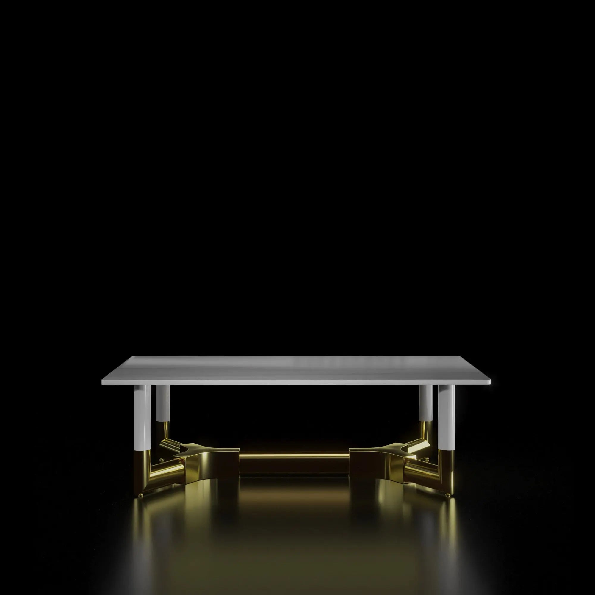 Tiffany Rectangular Zirconium Gold Coffee Table Marble Top - My Store--Coffee Table