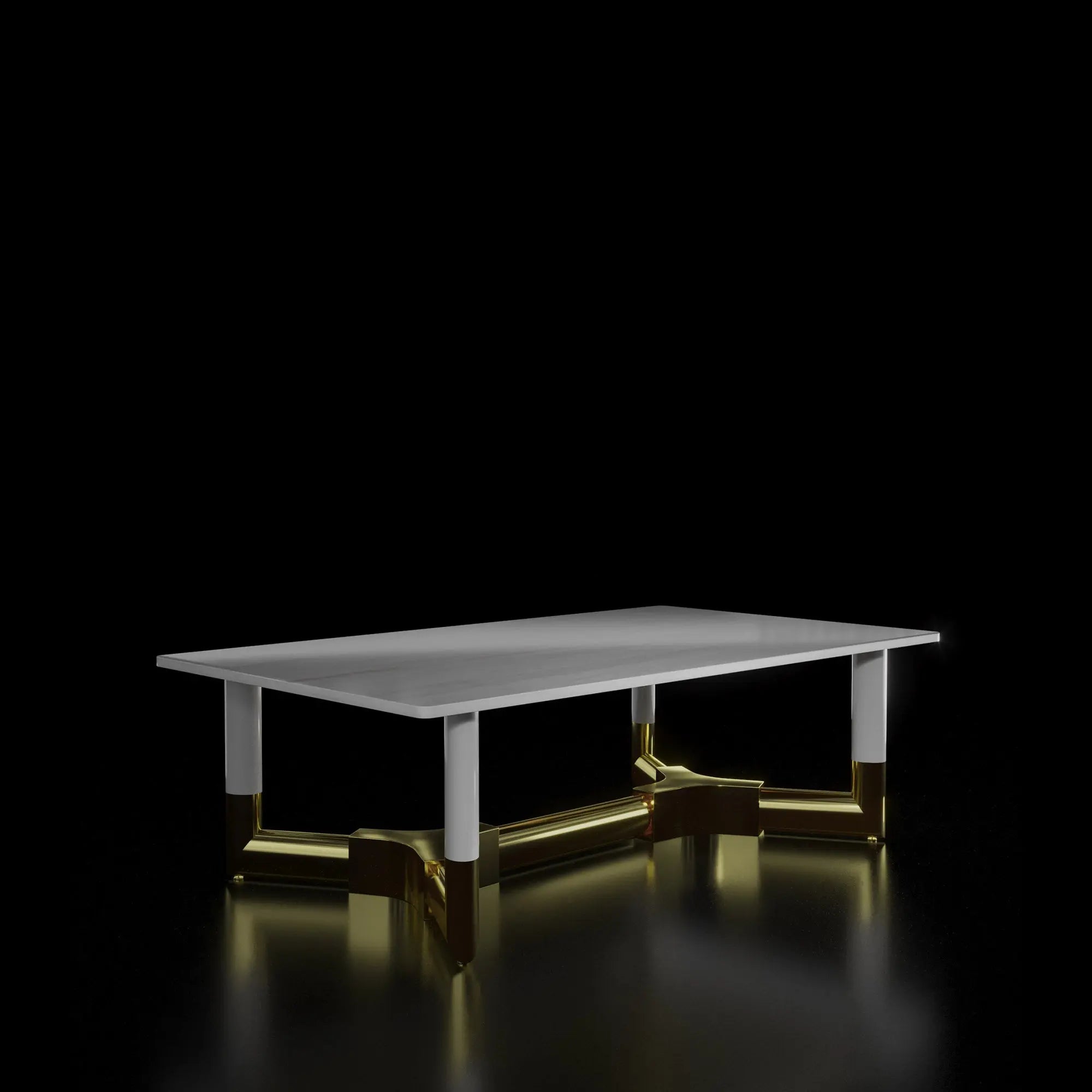 Tiffany Rectangular Zirconium Gold Coffee Table Marble Top - My Store--Coffee Table