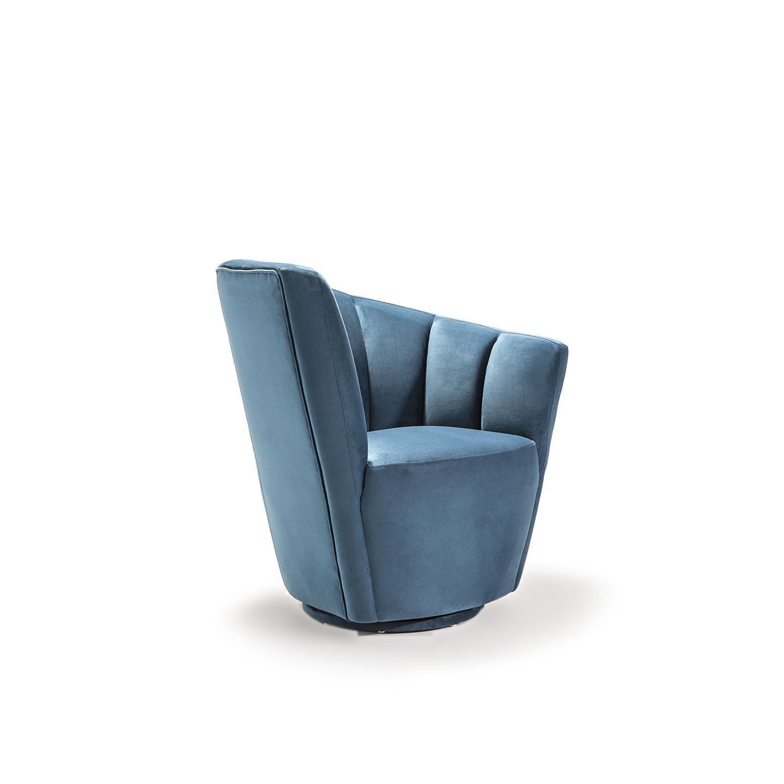 tulip laf blue modern 7 accent chair