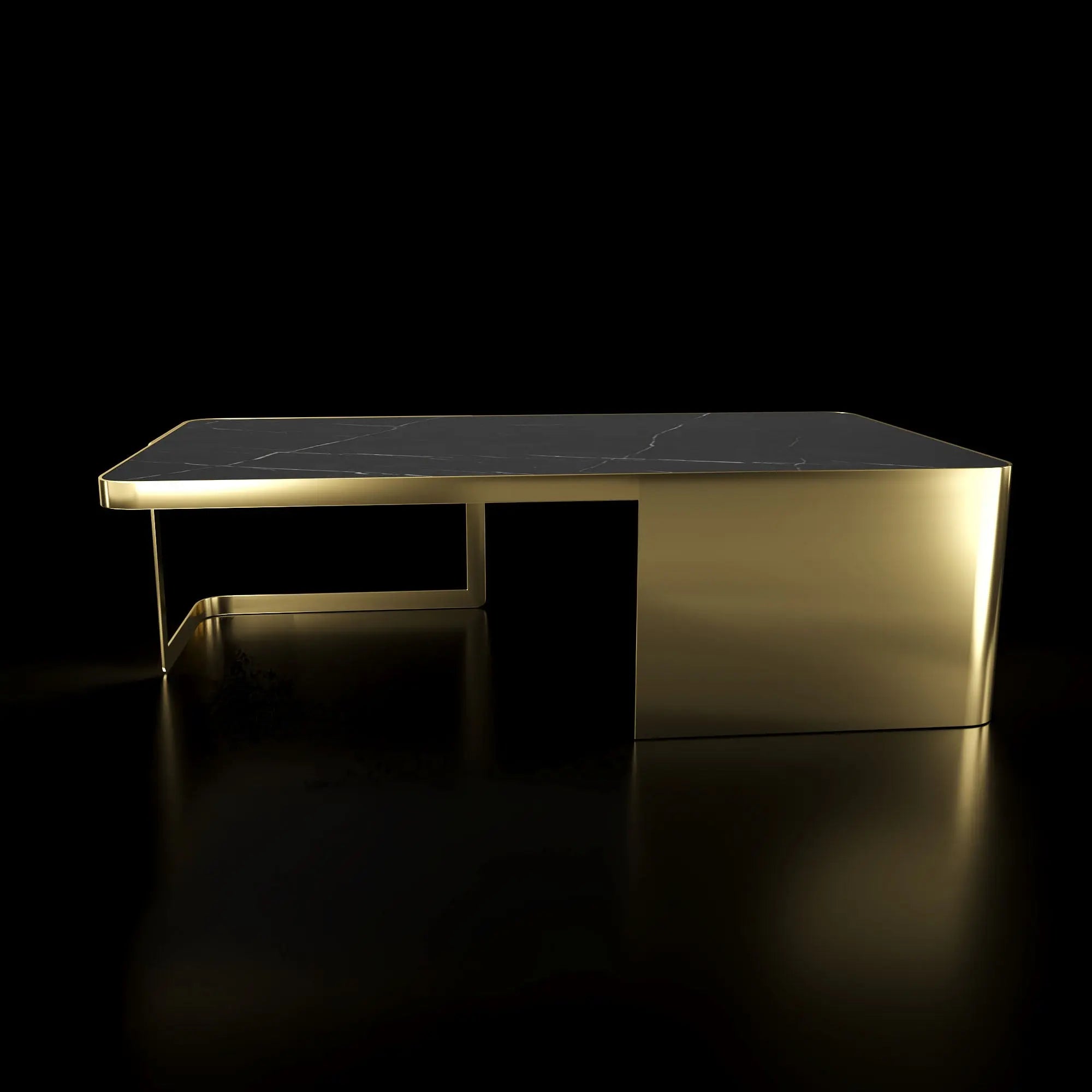 Tullio Titanium Gold Rectangular Coffee Table   My Store  Coffee Table