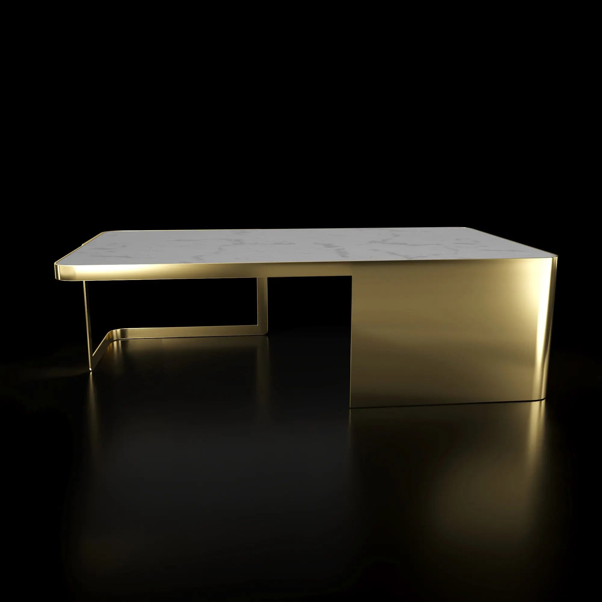 Tullio Titanium Gold Rectangular Coffee Table   My Store  Coffee Table