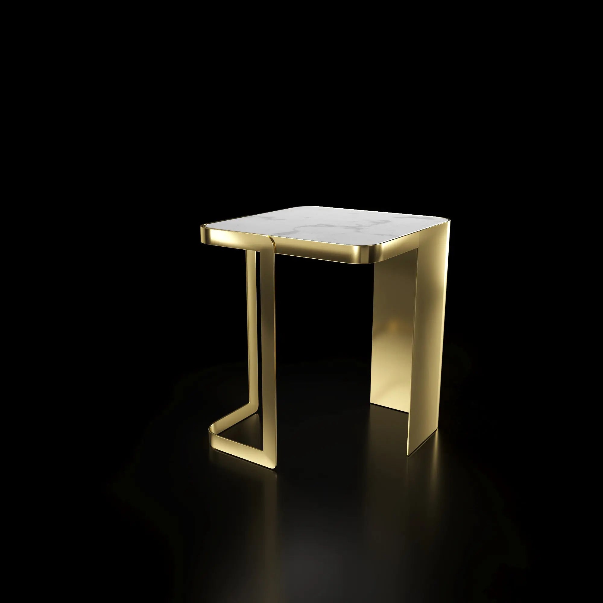 Tullio Titanium Gold End Table   My Store White End Table