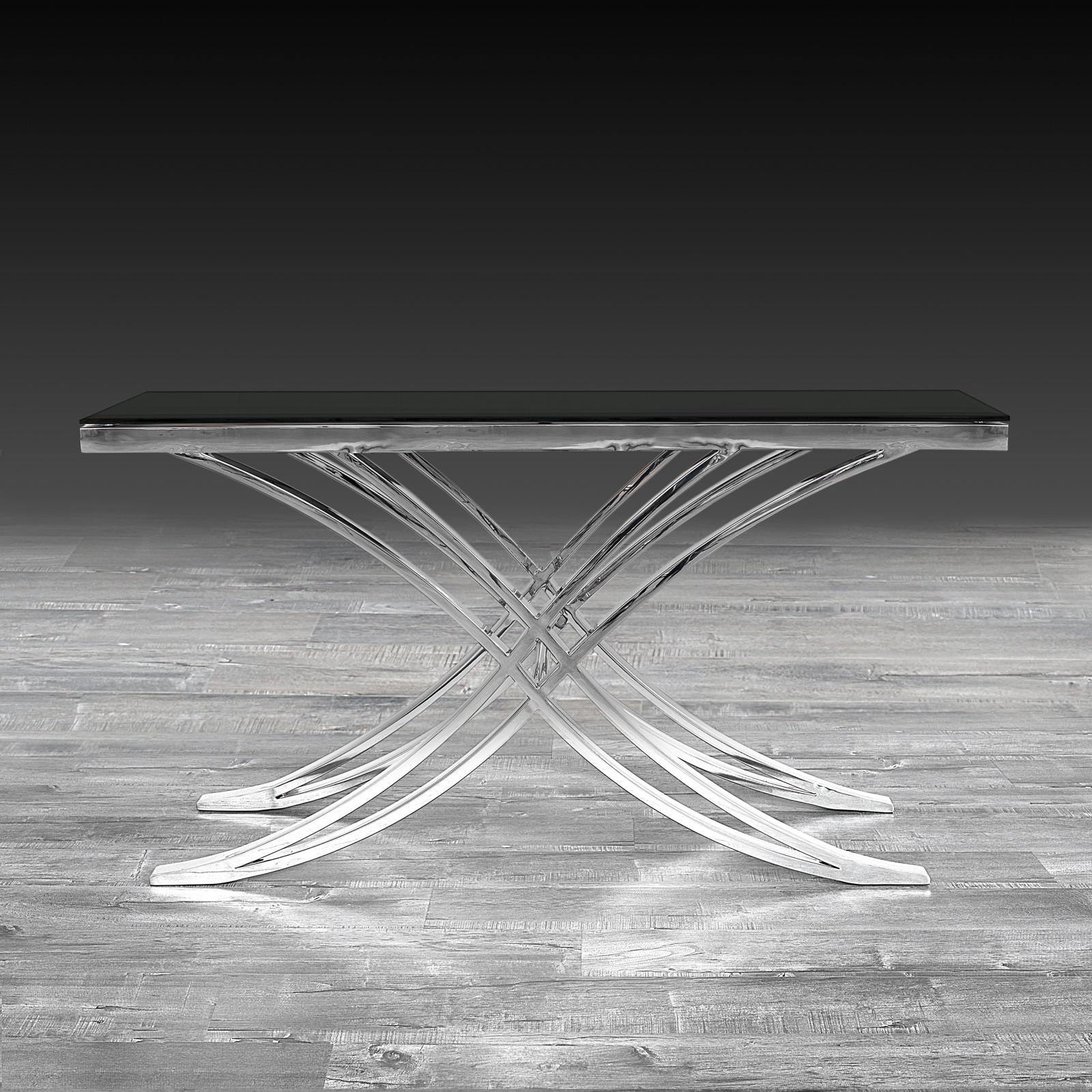 valora silver modern console table