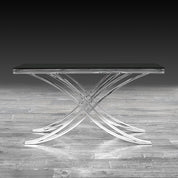 valora silver modern console table