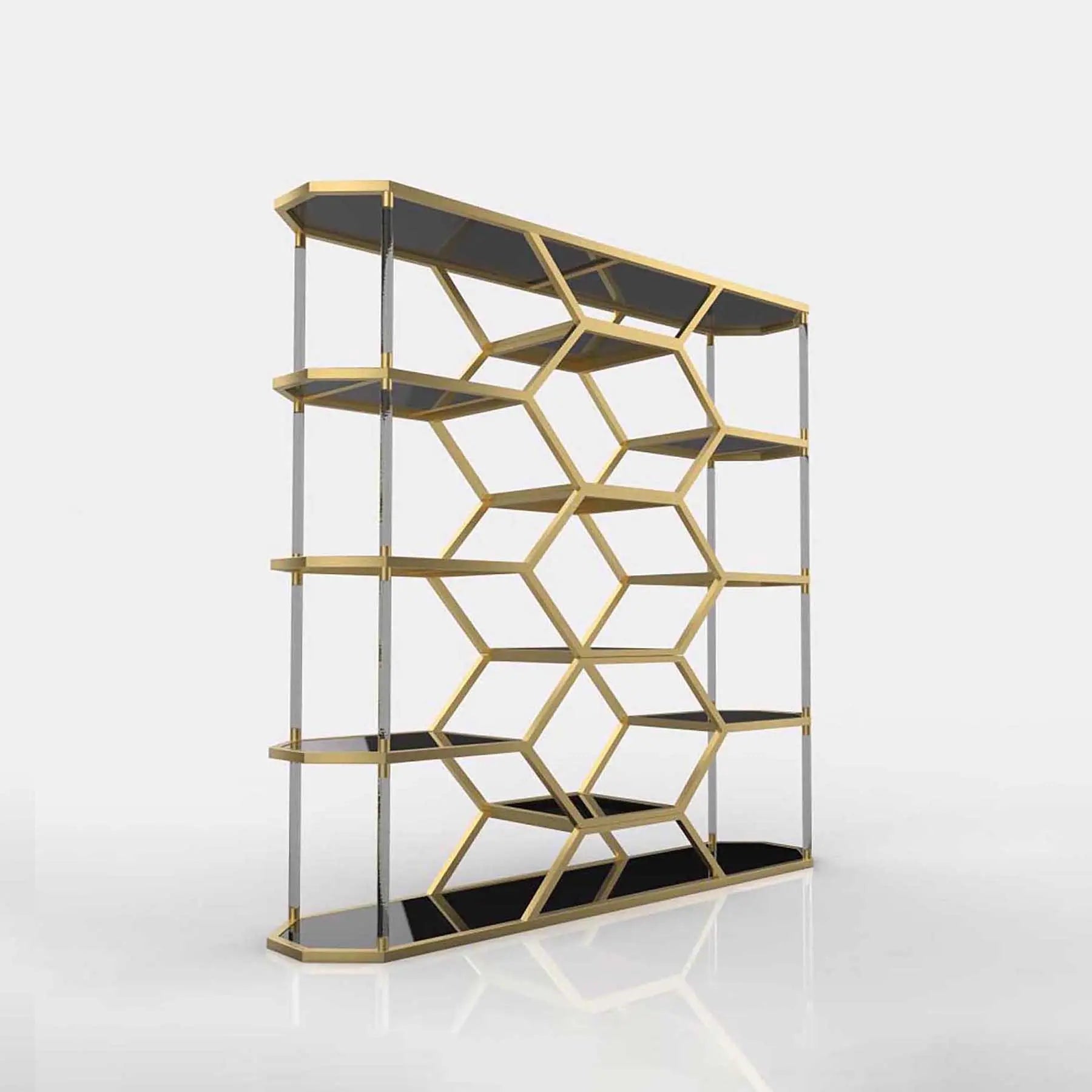 Varossi Hexagon Shelf | Brushed Titanium Gold   My Store  Shelf