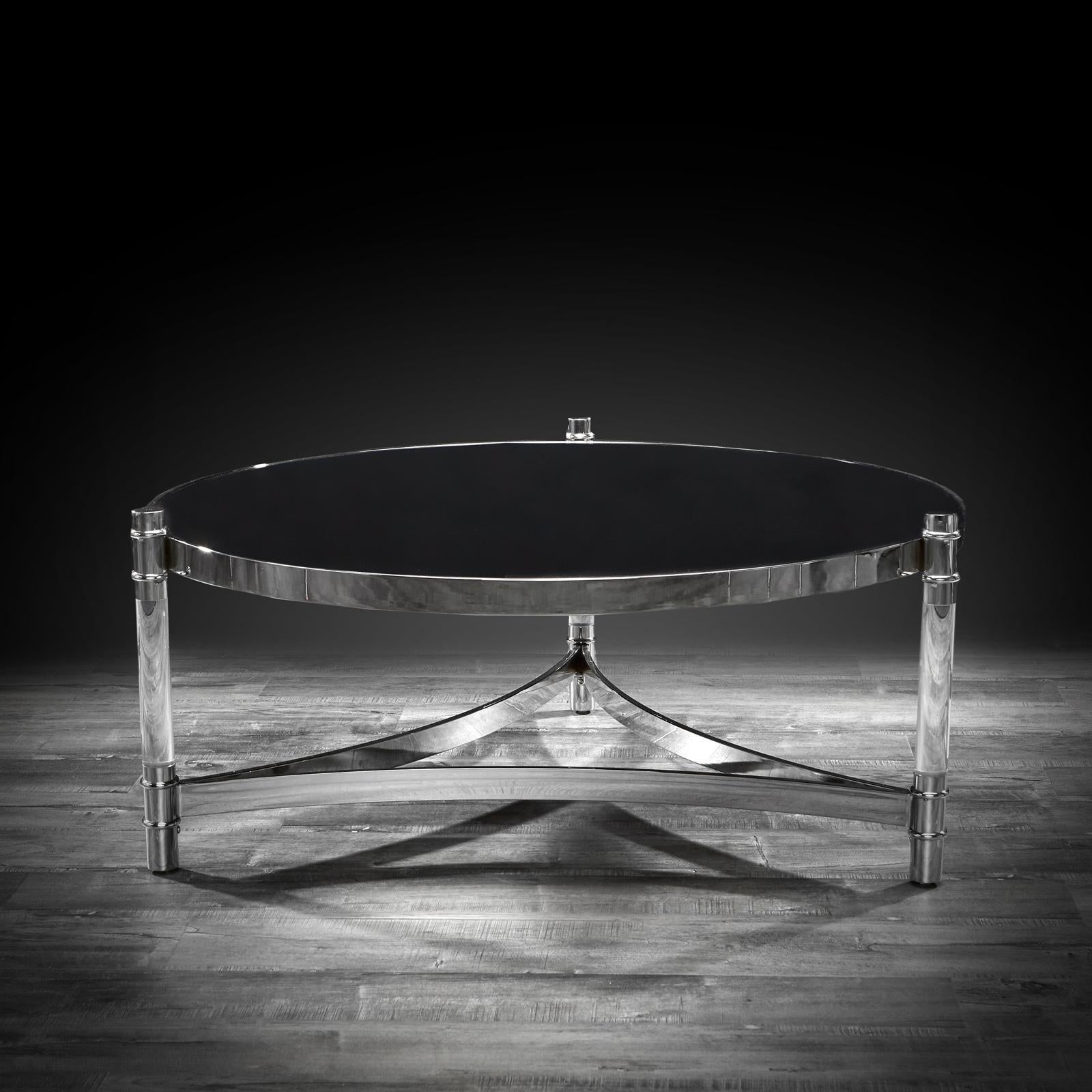 varossi round silver modern coffee table