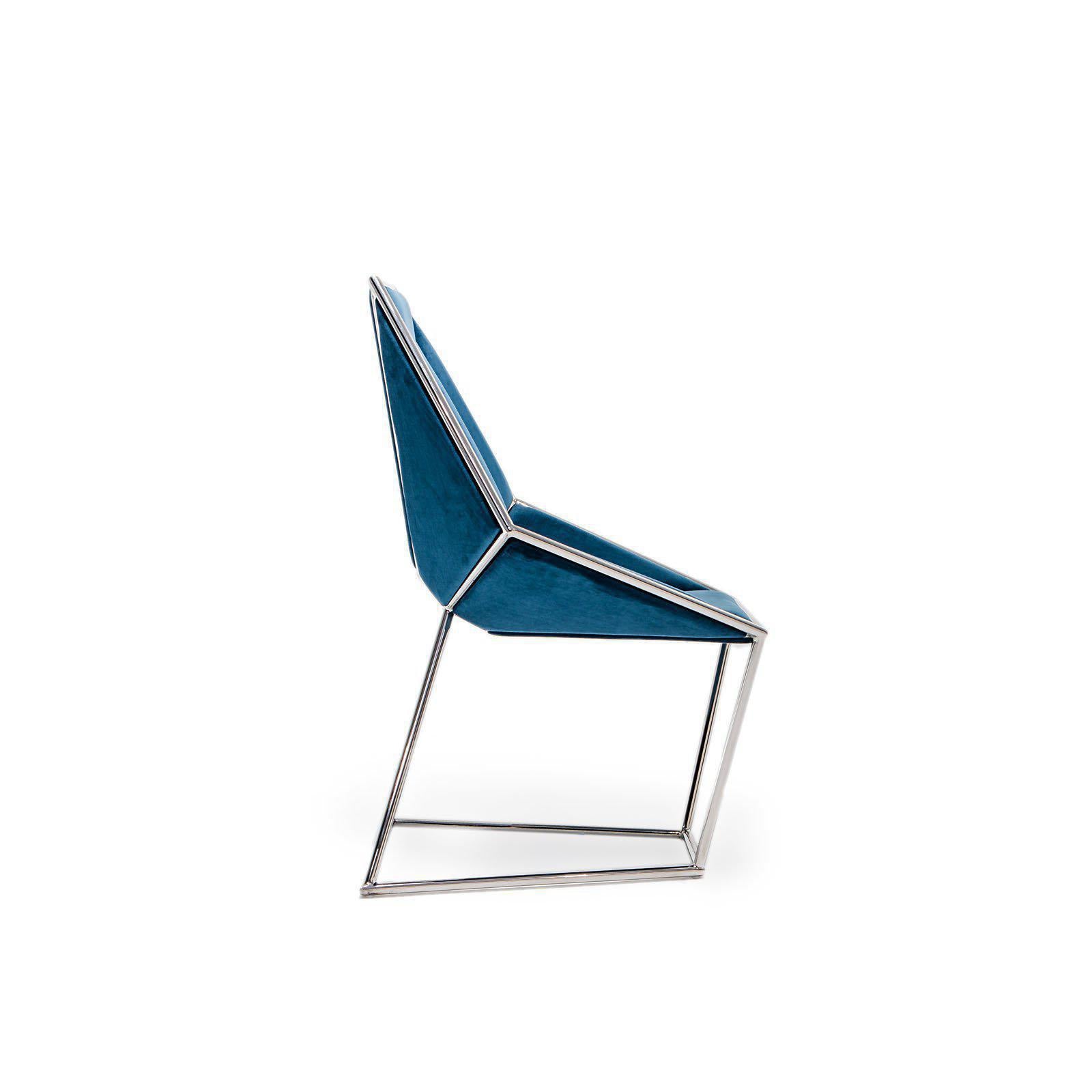 varossi silver blue stylish 7 dining chair