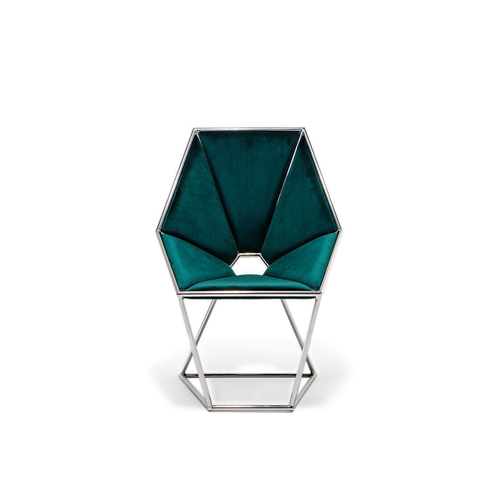 varossi silver green dining chair