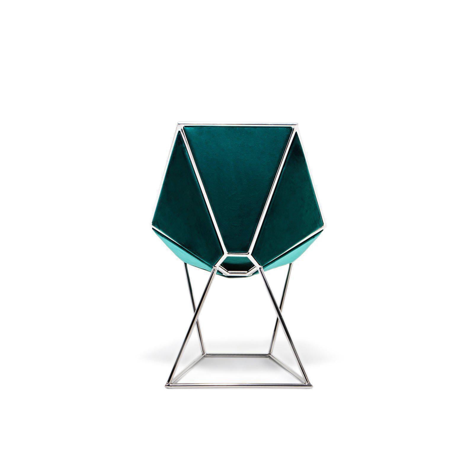 varossi silver green luxury 7 dining chair