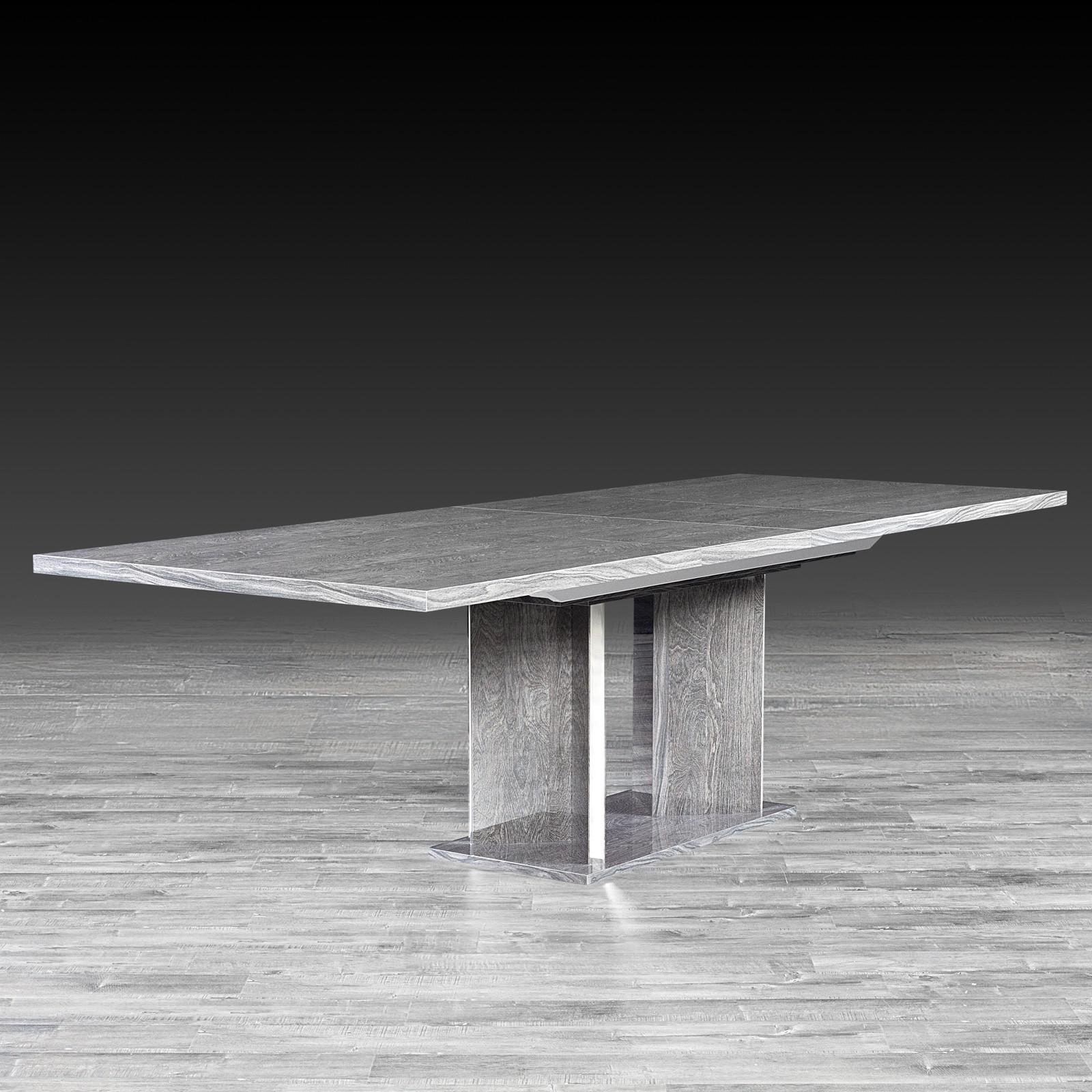 ventura gray 2ext modern dining table