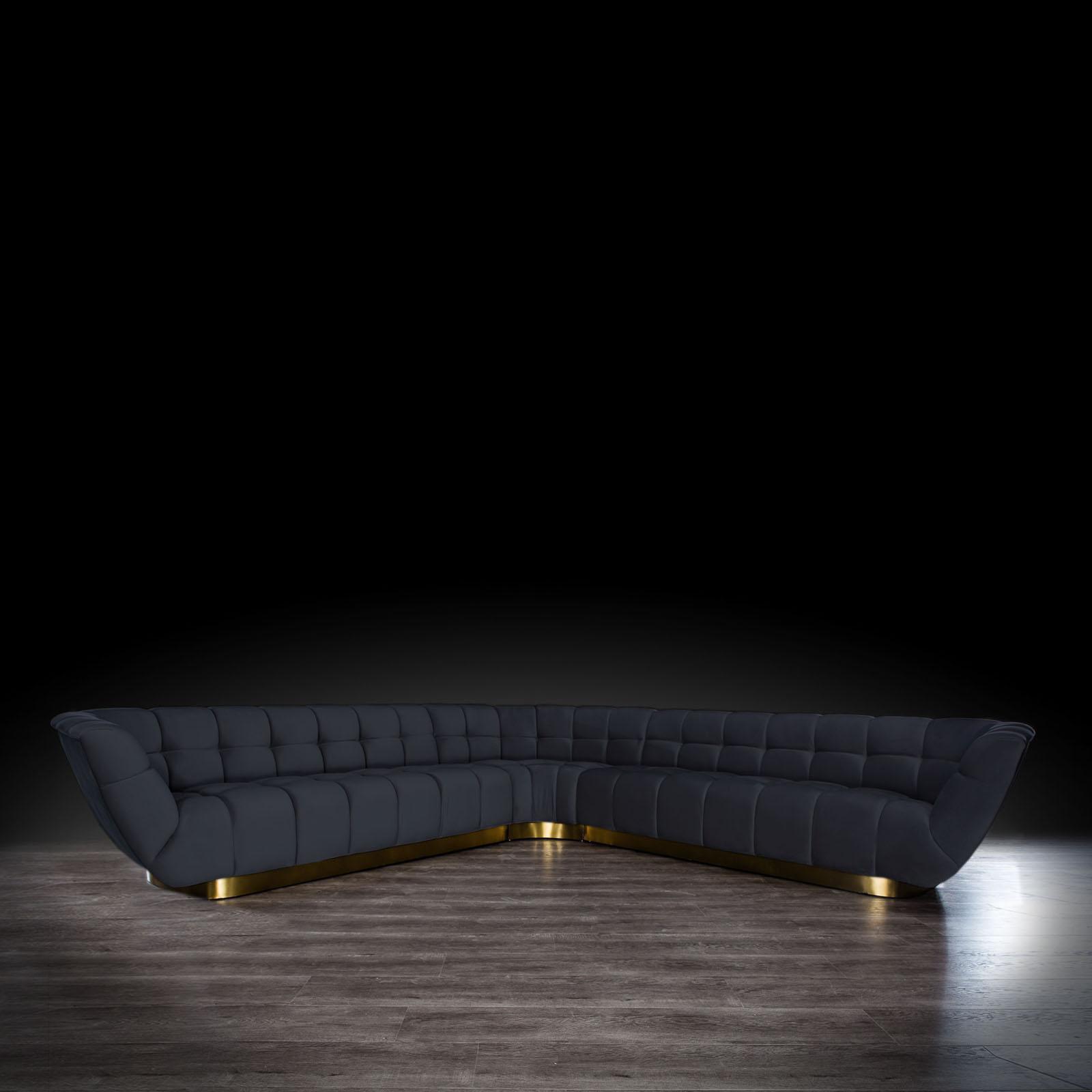 vera gss black modern sectional