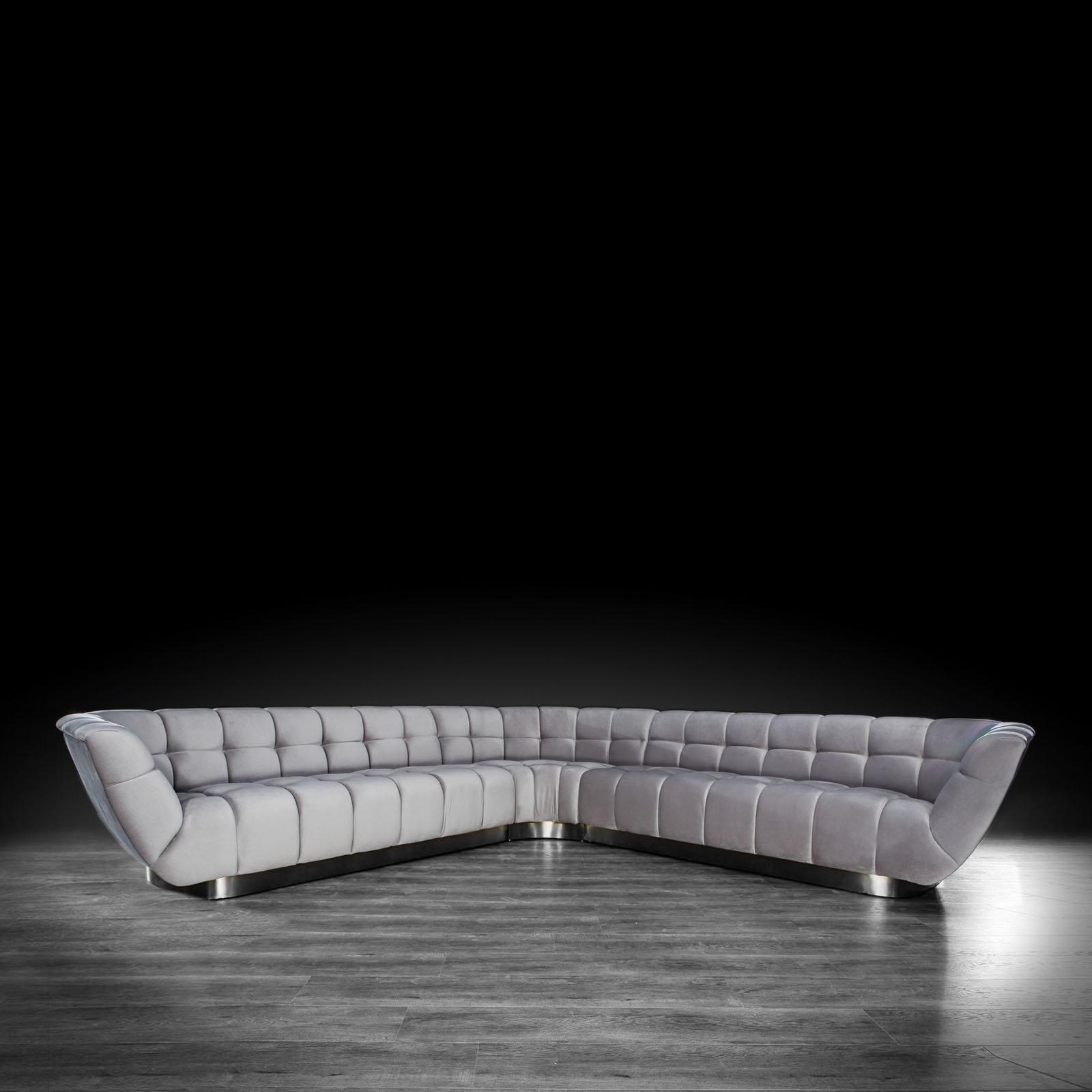 vera silver light gray modern sectional