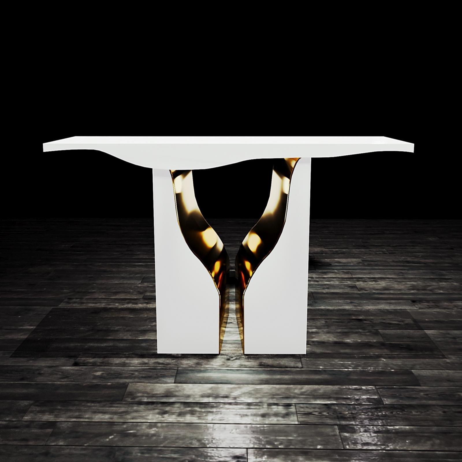 vivaldi gold black modern console table