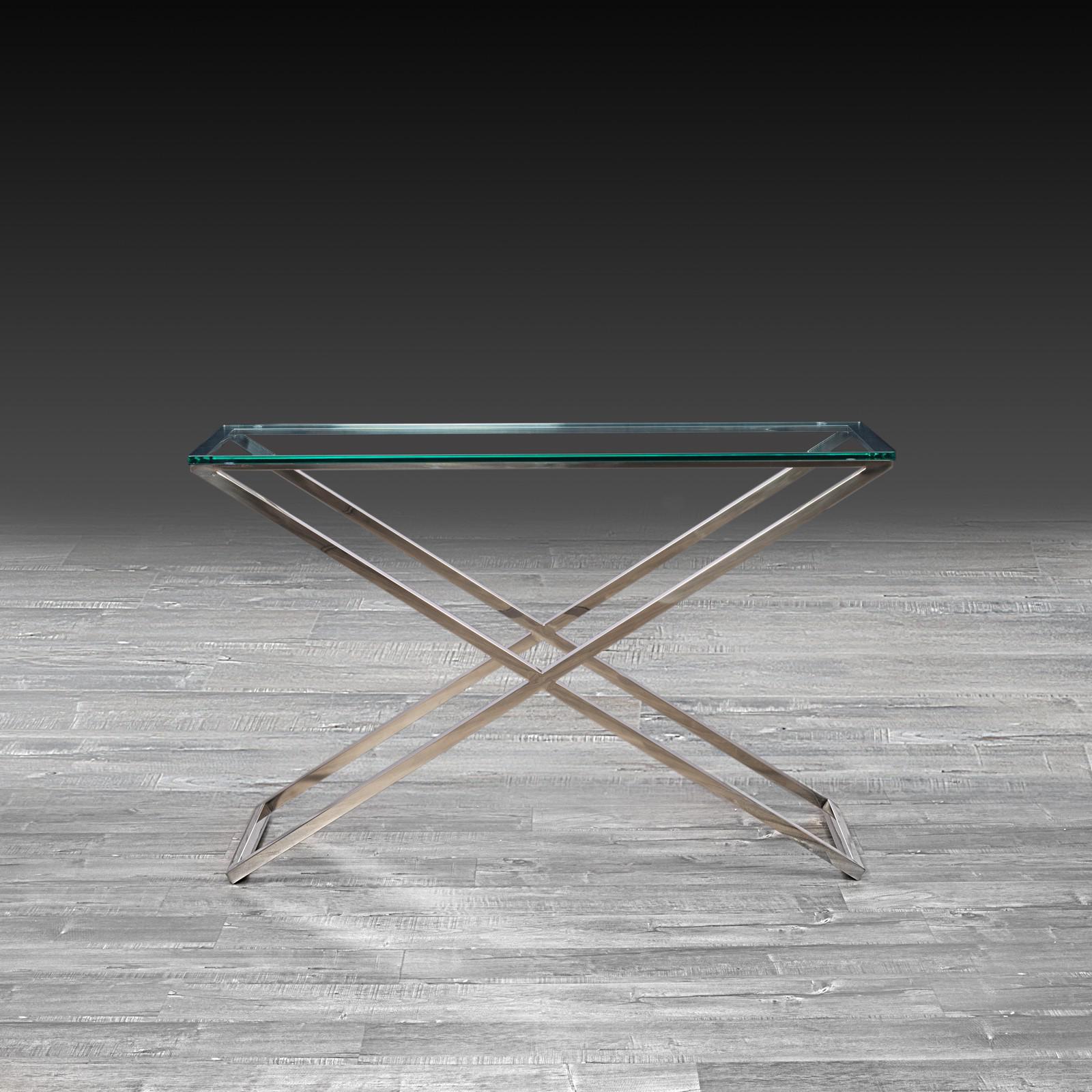 xavier glass modern console table