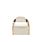 Zetta Rose Gold Beige Velvet Accent Chair