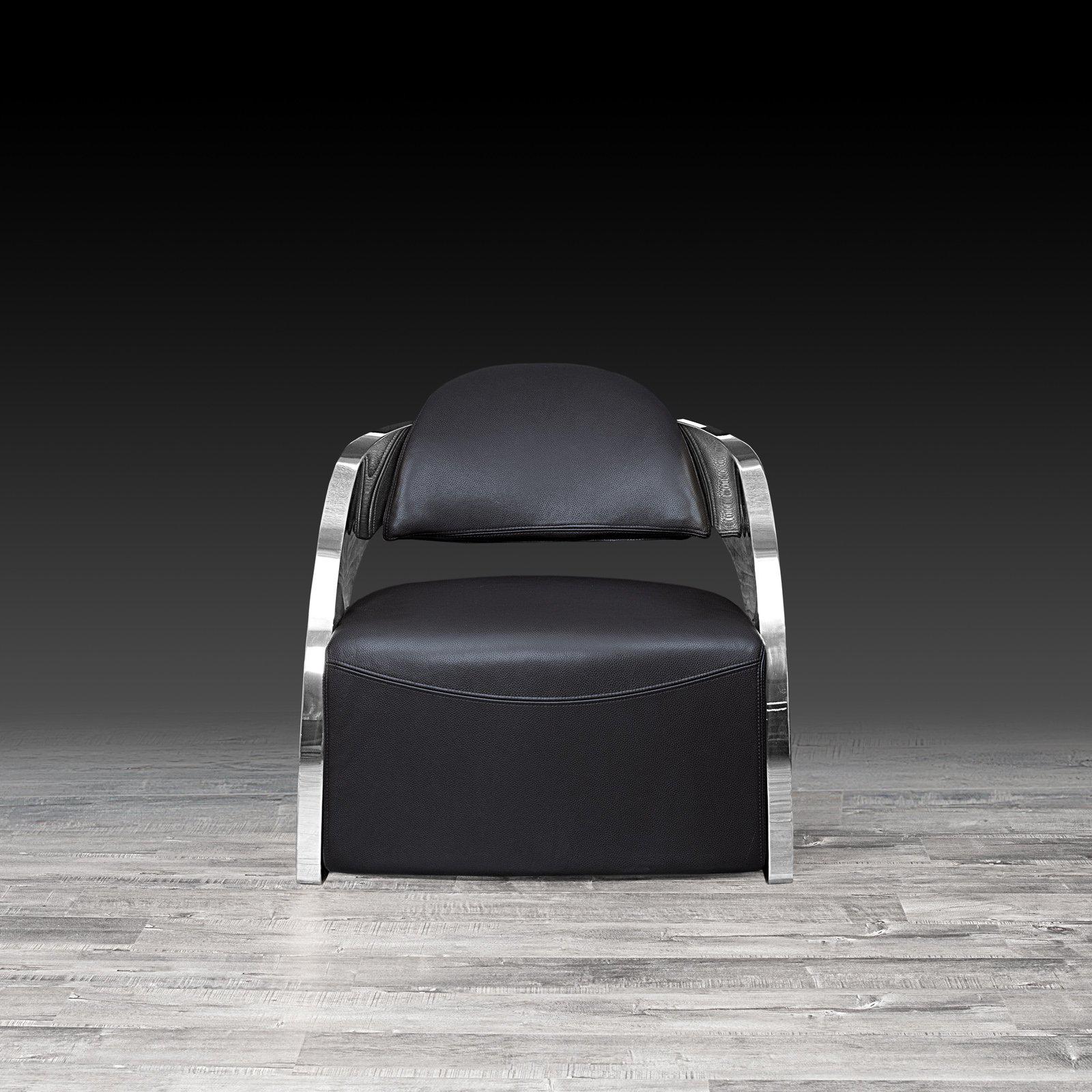 zetta silver black modern accent chair