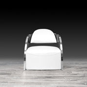 zetta silver white modern accent chair