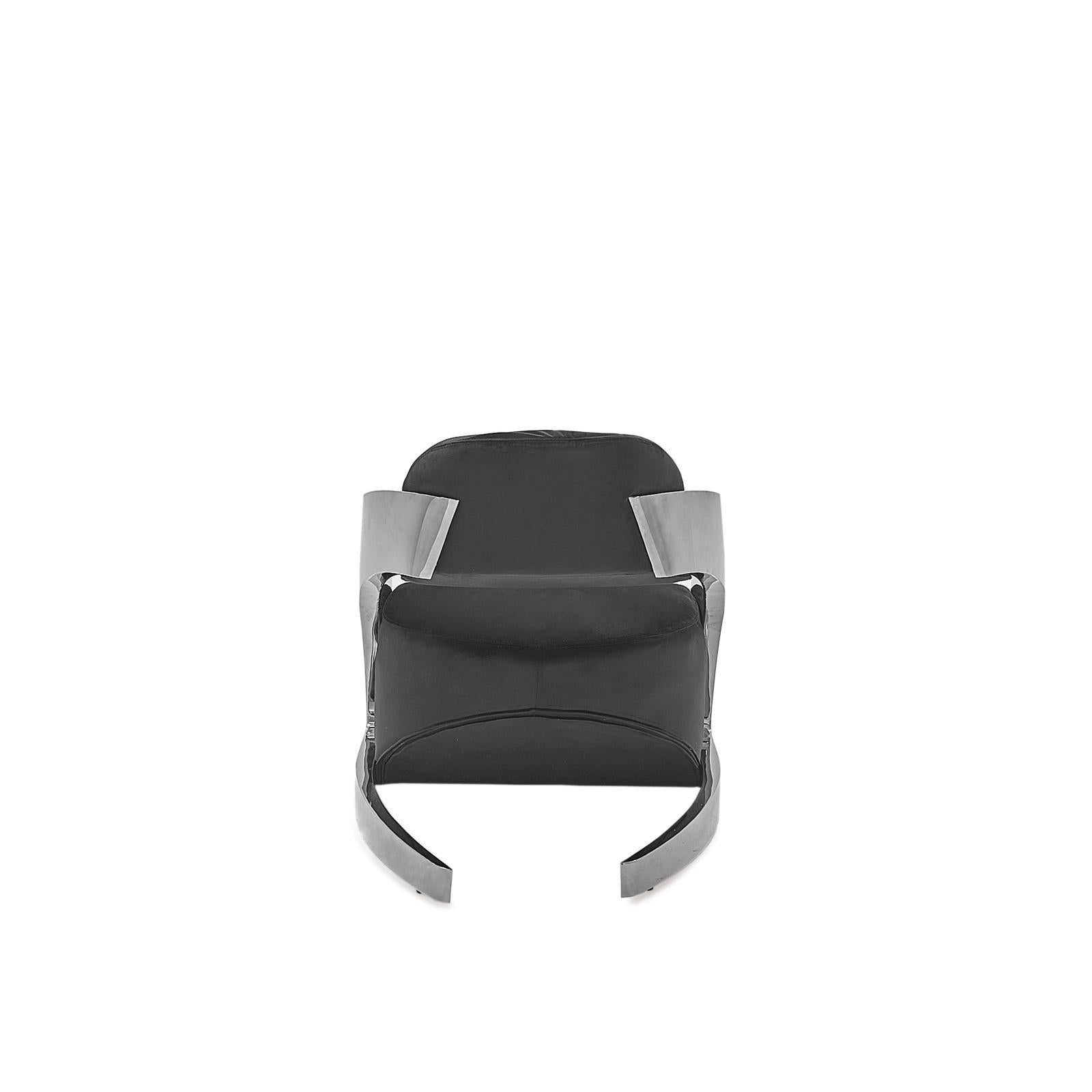 zetta ss black velvet modern 8 accent chair