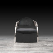 zetta ss black velvet modern accent chair