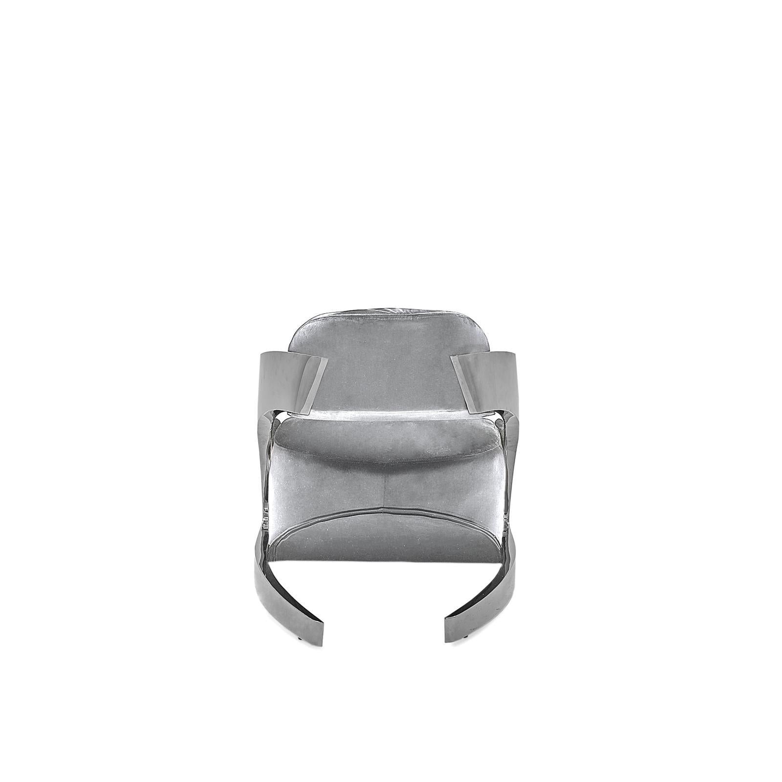 zetta ss gray velvet modern 8 accent chair